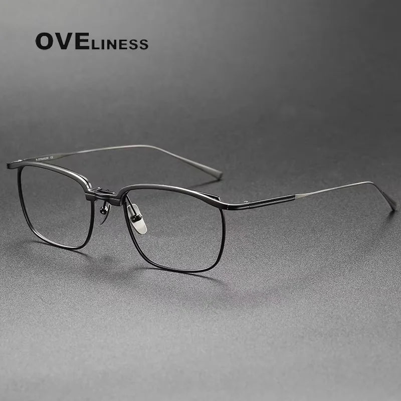 Oveliness Unisex Full Rim Square Brow Line Titanium Eyeglasses 814822