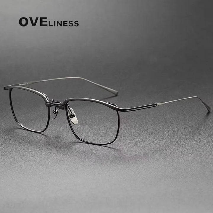 Oveliness Unisex Full Rim Square Brow Line Titanium Eyeglasses 814822