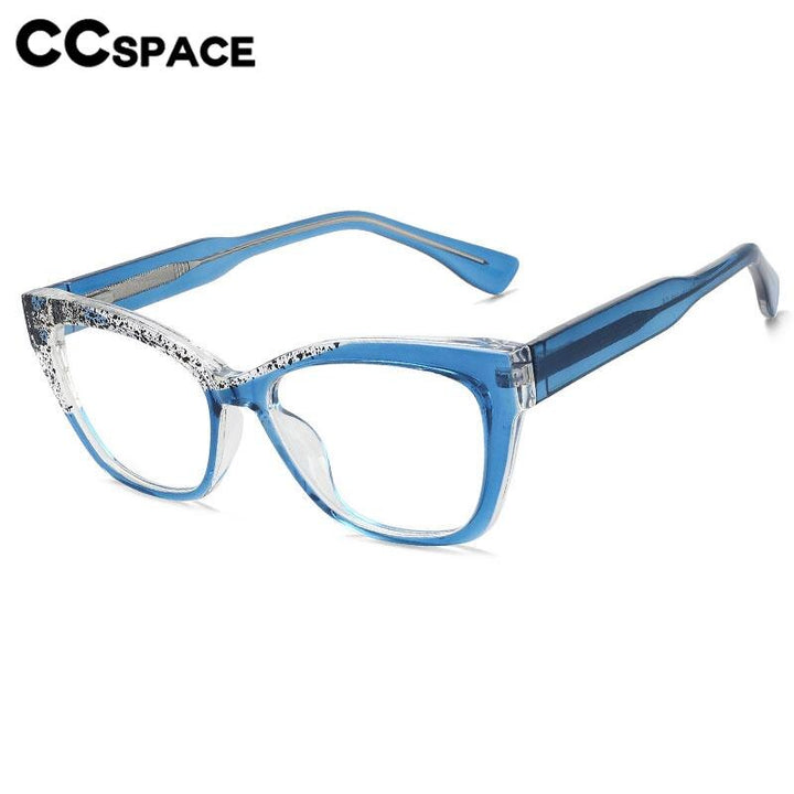 CCspace Unisex Full Rim Square Cat Eye Tr 90 Titanium Eyeglasses 56596 Full Rim CCspace