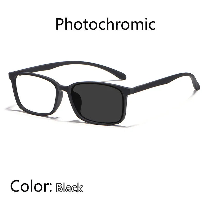 Kocolior Unisex Full Rim Square Tr 90 Hyperopic Reading Glasses 98007 Reading Glasses Kocolior Photochromic Black China 0