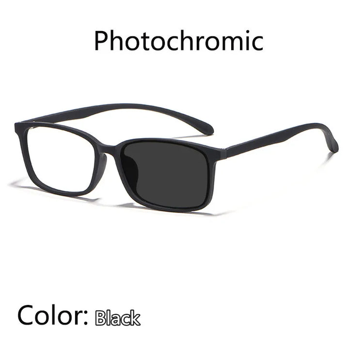 Kocolior Unisex Full Rim Square Tr 90 Hyperopic Reading Glasses 98007 Reading Glasses Kocolior Photochromic Black China 0