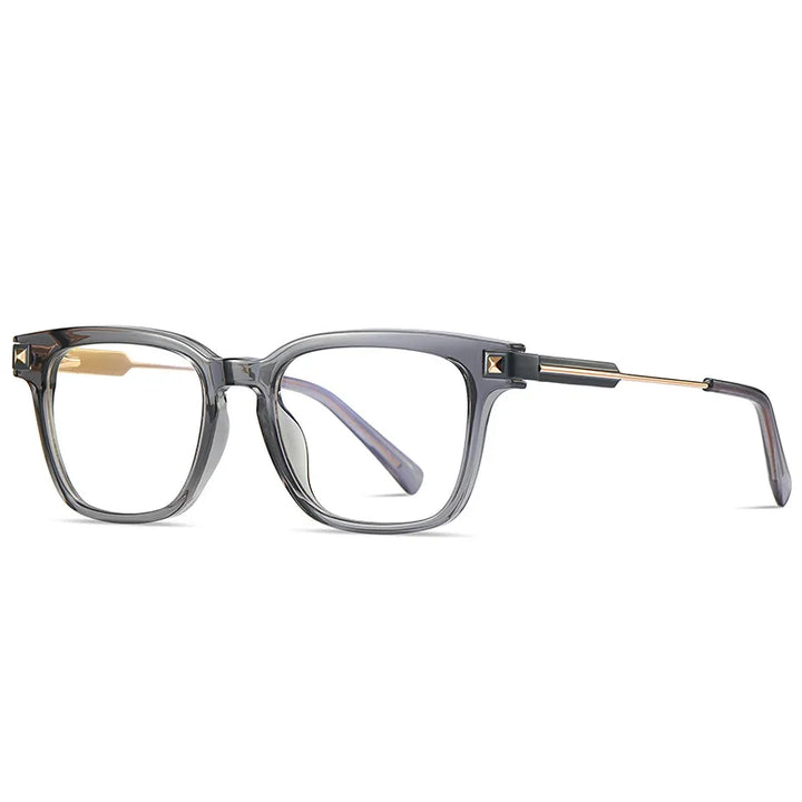 Kocolior Unisex Full Rim Square Tr 90 Alloy Hyperopic Reading Glasses 2068 Reading Glasses Kocolior Gray 0