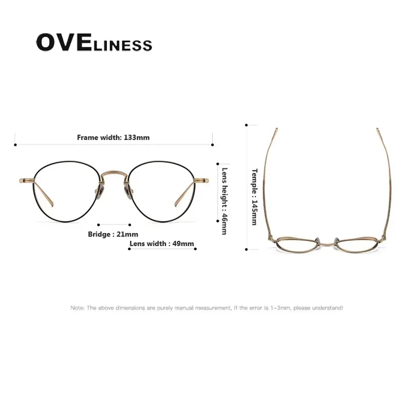 Oveliness Women's Full Rim Oval Round Titanium Eyeglasses 63096