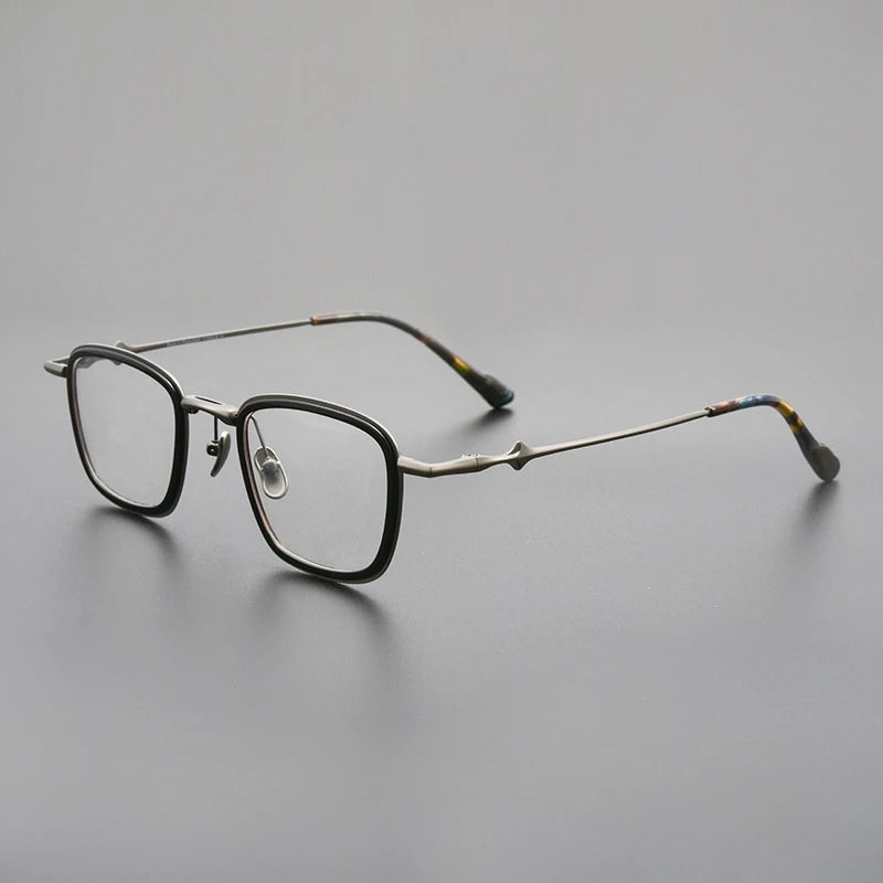 Yimaruili Unisex Full Rim Square Titanium Acetate Eyeglasses M81224