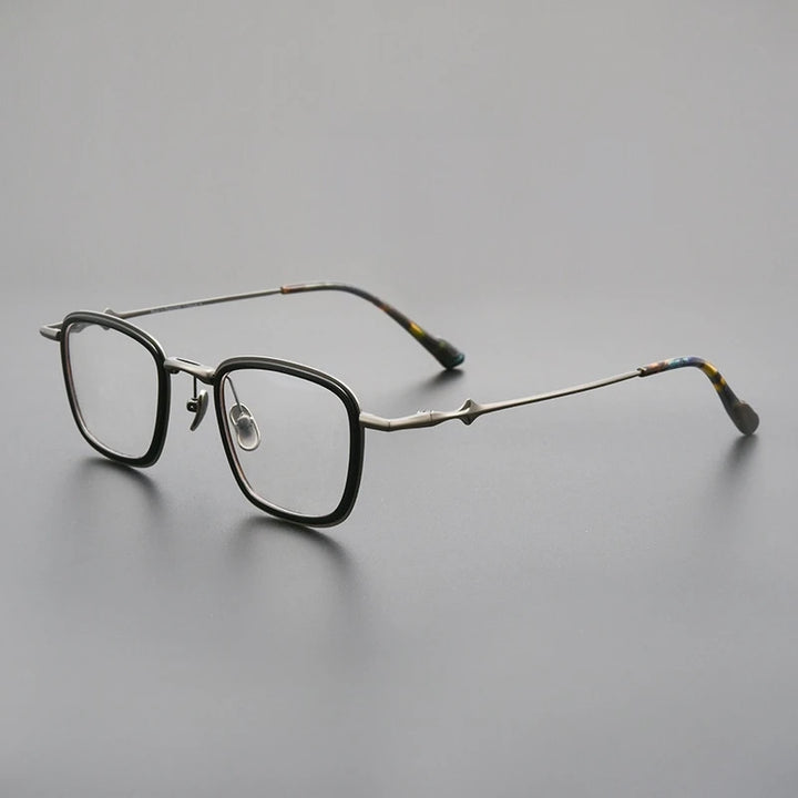 Yimaruili Unisex Full Rim Square Titanium Acetate Eyeglasses M81224