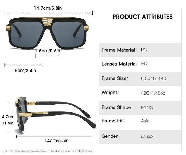 CCspace Men's Full Rim Large Square Tr 90 UV400 Sunglasses 56295 Sunglasses CCspace Sunglasses