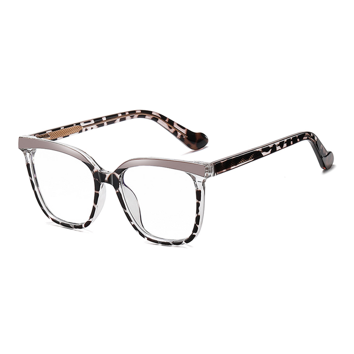 Ralferty Women's Full Rim Square Cat Eye Eyeglasses F82074 Full Rim Ralferty C3 Gray Leopard China 