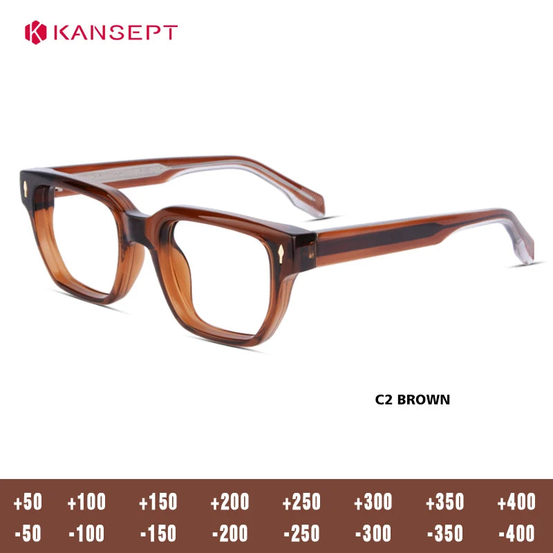 Kansept Unisex Full Rim Square Tr 90 Titanium Reading Glasses 58304