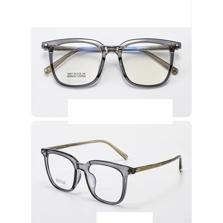 Xbora Unisex Full Rim Square Tr 90 Titanium Eyeglasses 55011