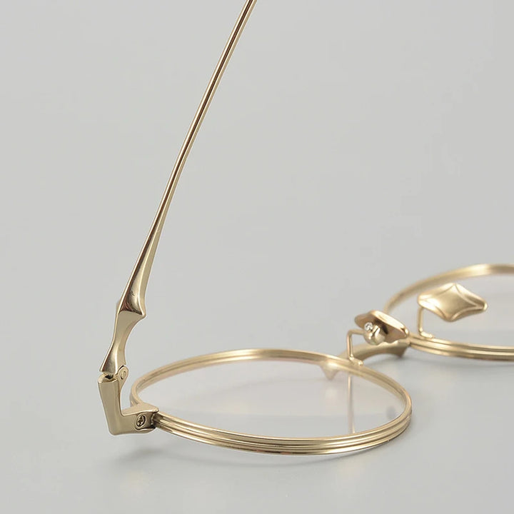 Muzz Unisex Full Rim Round Titanium Ip Plated Eyeglasses Ep87 Full Rim Muzz