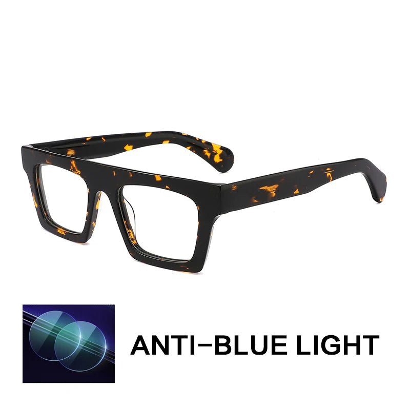 Gatenac Unisex Full Rim Square Brow Line Acetate Reading Glasses G8822