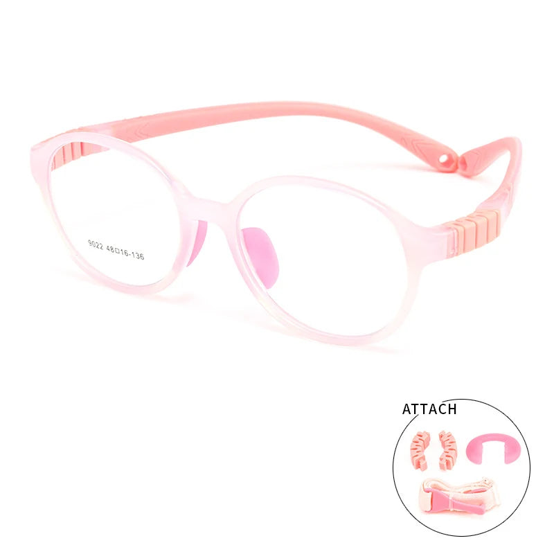 Hdcrafter Unisex Children's Full Rim Oval Silicone Eyeglasses 59022