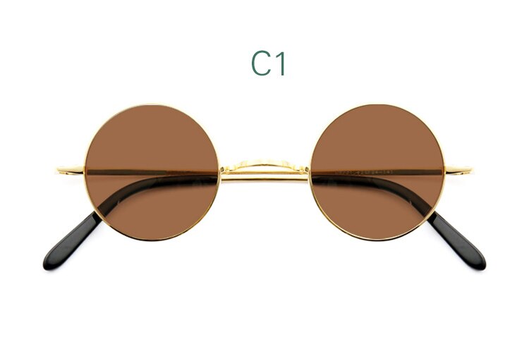 Yujo Unisex Full Rim Small 42mm Round Titanium Polarized Sunglasses Sunglasses Yujo C1 China