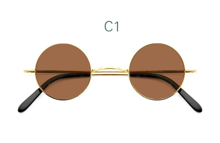 Yujo Unisex Full Rim Small 42mm Round Titanium Polarized Sunglasses Sunglasses Yujo C1 China