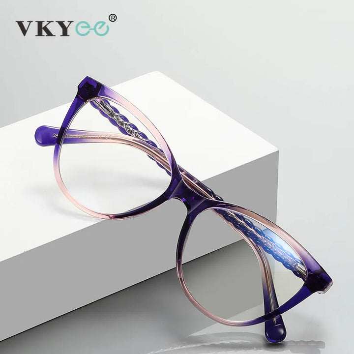 Vicky Unisex Full Rim Tr 90 Stainless Steel Cat Eye Reading Glasses 2136 Reading Glasses Vicky