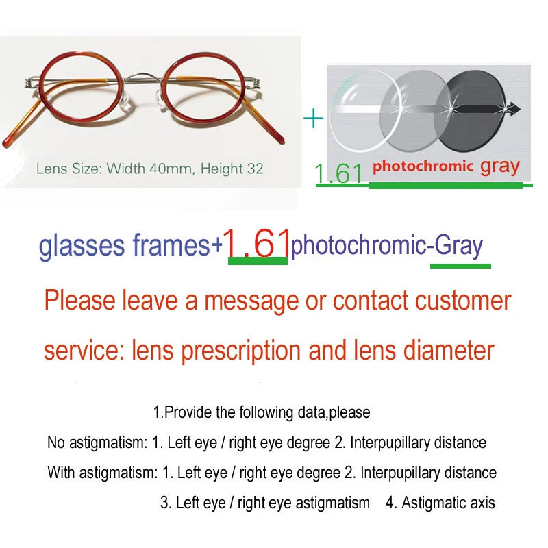 Yujo Unisex Full Rim Oval Steel Acetate Custom Eyeglasses 61432