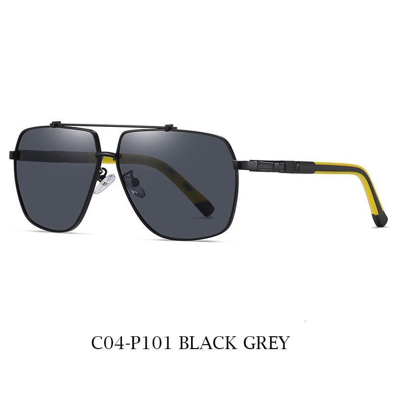 Zirosat Unisex Full Rim Square Double Bridge Alloy Polarized Sunglasses 6312 Sunglasses Zirosat