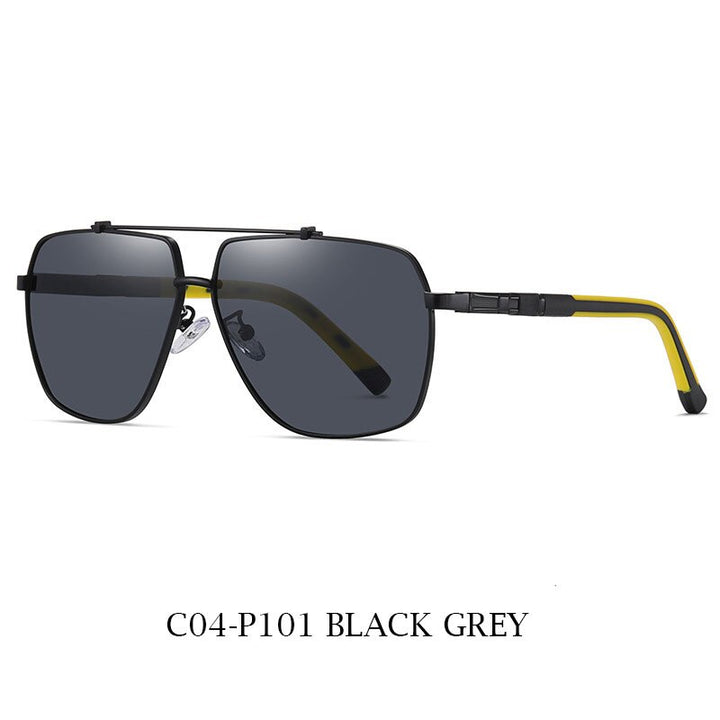 Zirosat Unisex Full Rim Square Double Bridge Alloy Polarized Sunglasses 6312 Sunglasses Zirosat