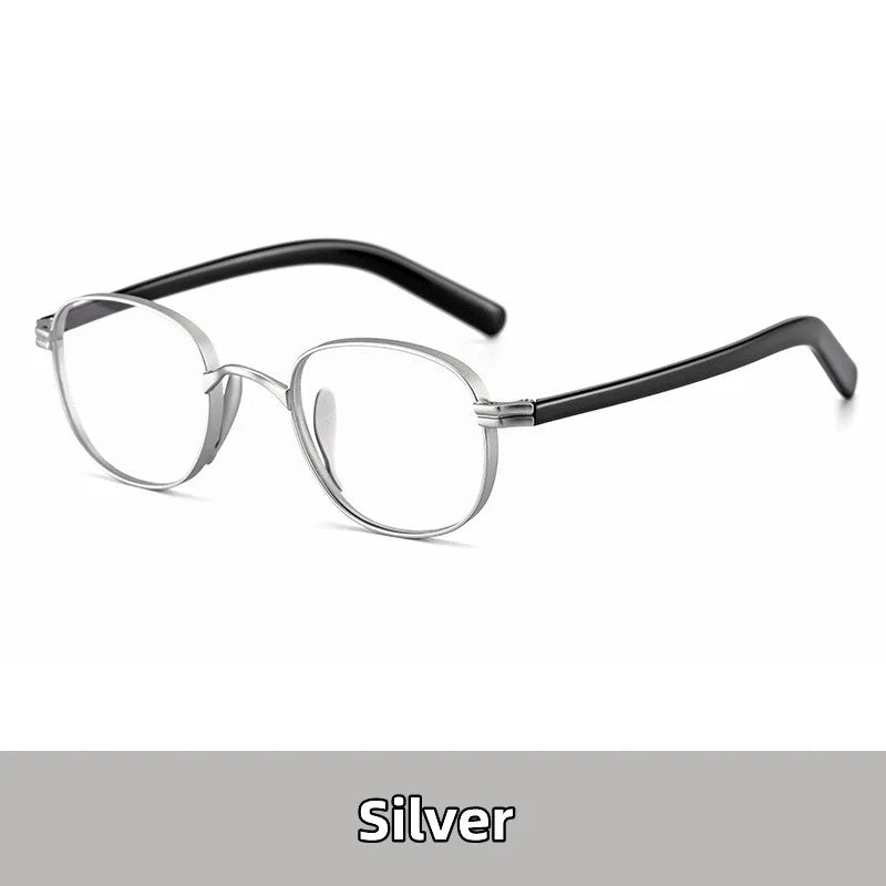 Kocolior Unisex Full Rim Round Titanium Hyperopic Reading Glasses 8017 Reading Glasses Kocolior
