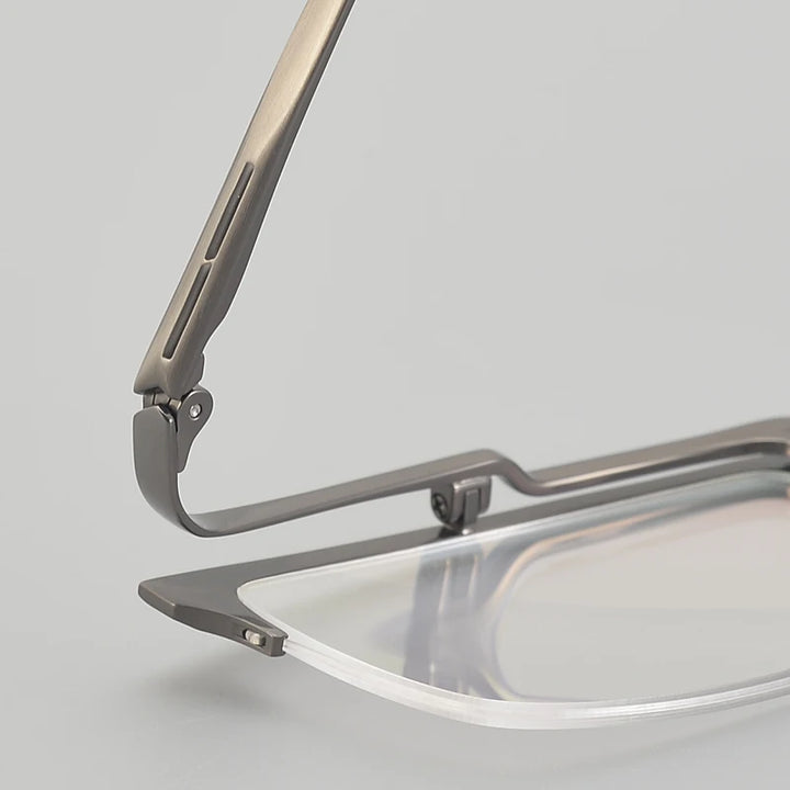 Muzz Men's Semi Rim Square Flip Up Titanium Eyeglasses 6152 Semi Rim Muzz