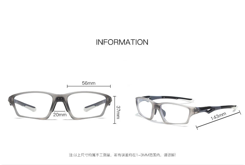 Kocolior Unisex Full Rim Rectangle Tr 90 Sport Eyeglasses 81278 Full Rim Kocolior