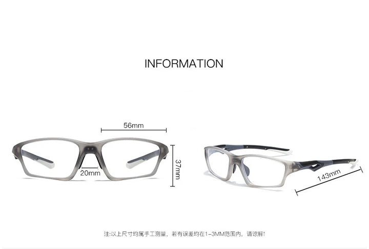 Kocolior Unisex Full Rim Rectangle Tr 90 Sport Eyeglasses 81278 Full Rim Kocolior