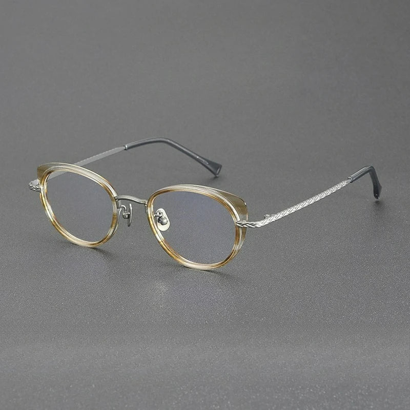 Hewei Unisex Full Rim Cat Eye Titanium Acetate Eyeglasses 549001
