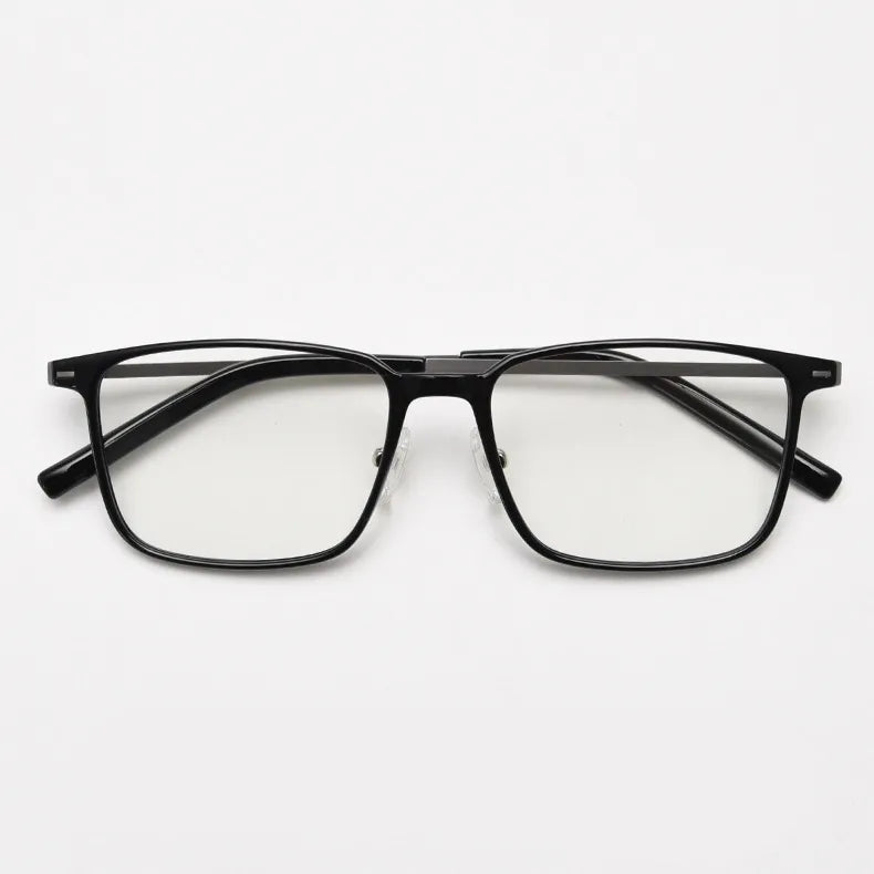 CCspace Unisex Full Rim Square Tr 90 Titanium Eyeglasses 56903 Full Rim CCspace C1BrightBlack