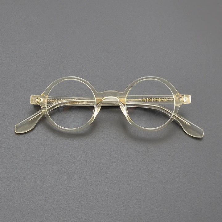 Nobler Unisex Full Rim Small Round Acetate Eyeglasses 4245 Full Rim Nobler