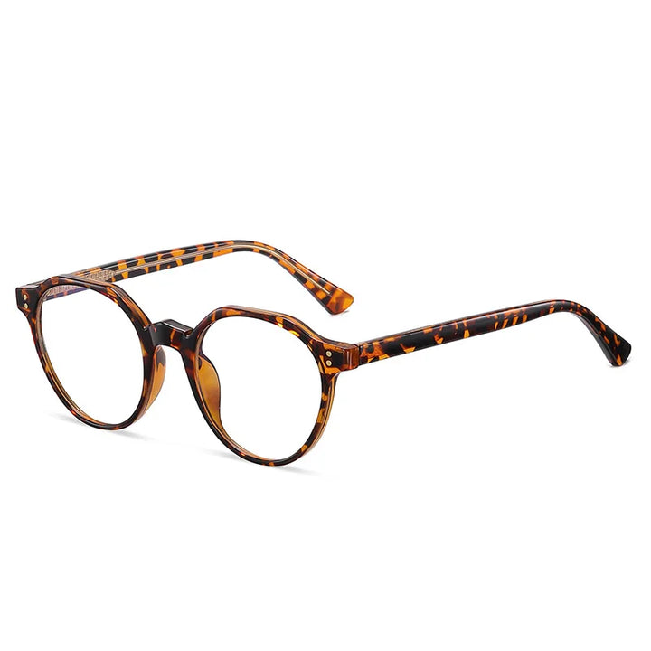 Kocolior Unisex Full Rim Flat Top Oval Acetate Hyperopic Reading Glasses 2084 Reading Glasses Kocolior Leopard 0 