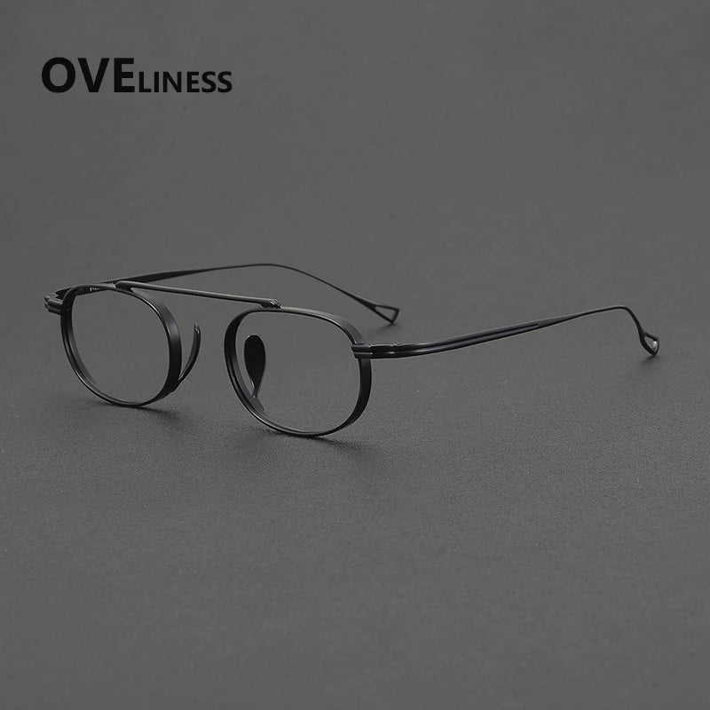 Oveliness Unisex Full Rim Square Double Bridge Titanium Eyeglasses 99504