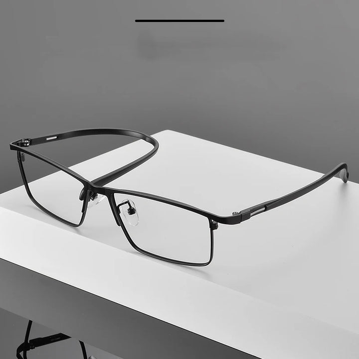 Bclear Unisex Full Rim Square Alloy Eyeglasses 442546 Full Rim Black Mask