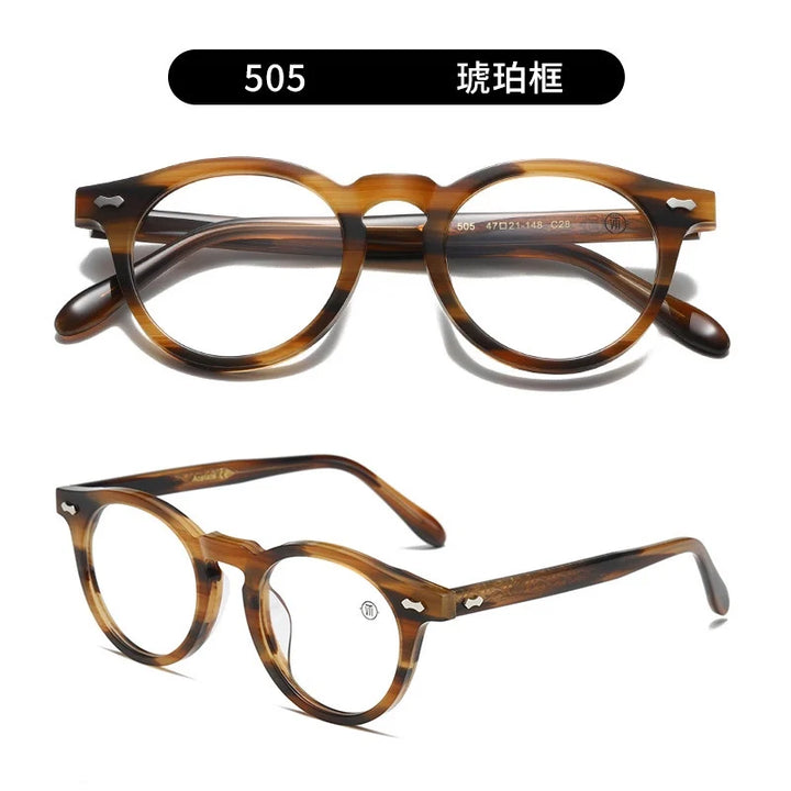 Nobler Unisex Full Rim Round Cat Eye Acetate Eyeglasses C505 Full Rim Nobler C28