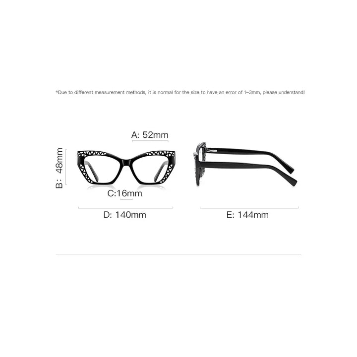 Gmei Women's Full Rim Square Cat Eye Tr 90 Titanium Eyeglasses 842182 Full Rim Gmei Optical