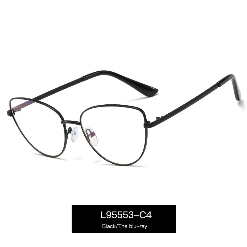 Handoer Women's Full Rim Oval Cat Eye Alloy Eyeglasses 695553
