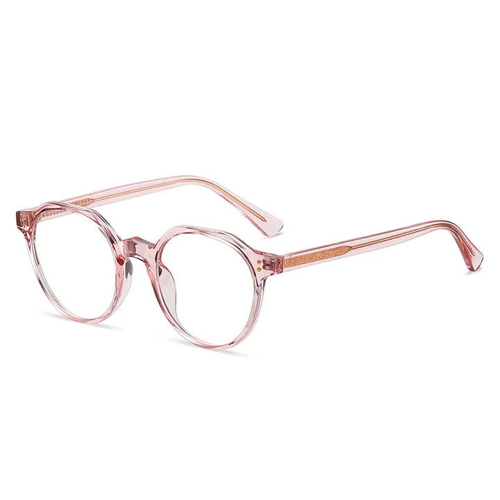 Kocolior Unisex Full Rim Flat Top Oval Acetate Hyperopic Reading Glasses 2084 Reading Glasses Kocolior Pink 0 
