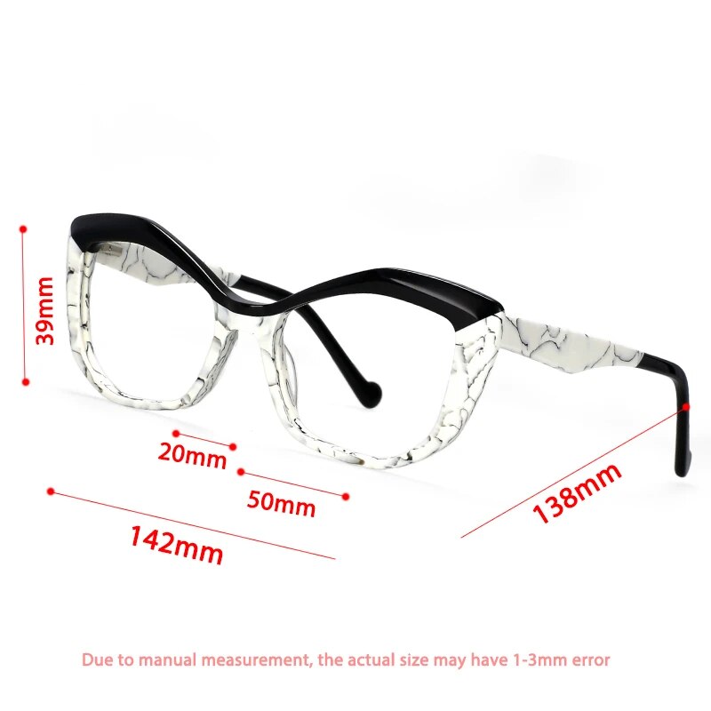 CCspace Unisex Full Rim Square Acetate Eyeglasses 57003 Full Rim CCspace