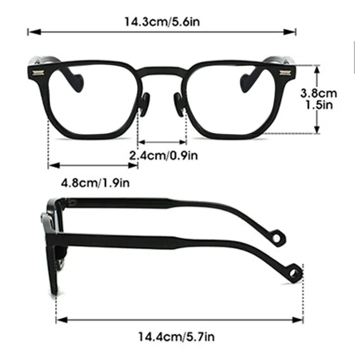 CCspace Unisex Full Rim Square Polycarbonate Reading Glasses R57195 Reading Glasses CCspace