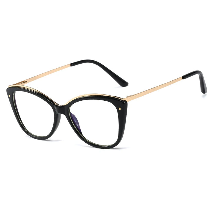 Handoer Women's Full Rim Square Cat Eye Tr 90 Alloy Eyeglasses 95786