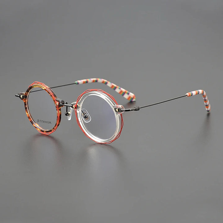 Nobler Unisex Full Rim Round Acetate Titanium Eyeglasses G503 Full Rim Nobler C1