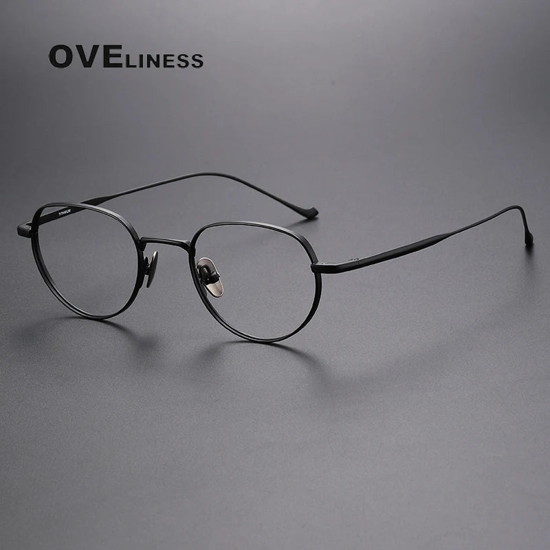 Oveliness Unisex Full Rim Oval Titanium Eyeglasses 0100 Full Rim Oveliness black