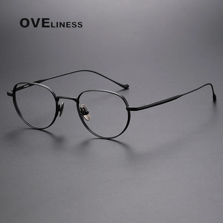 Oveliness Unisex Full Rim Oval Titanium Eyeglasses 0100 Full Rim Oveliness black