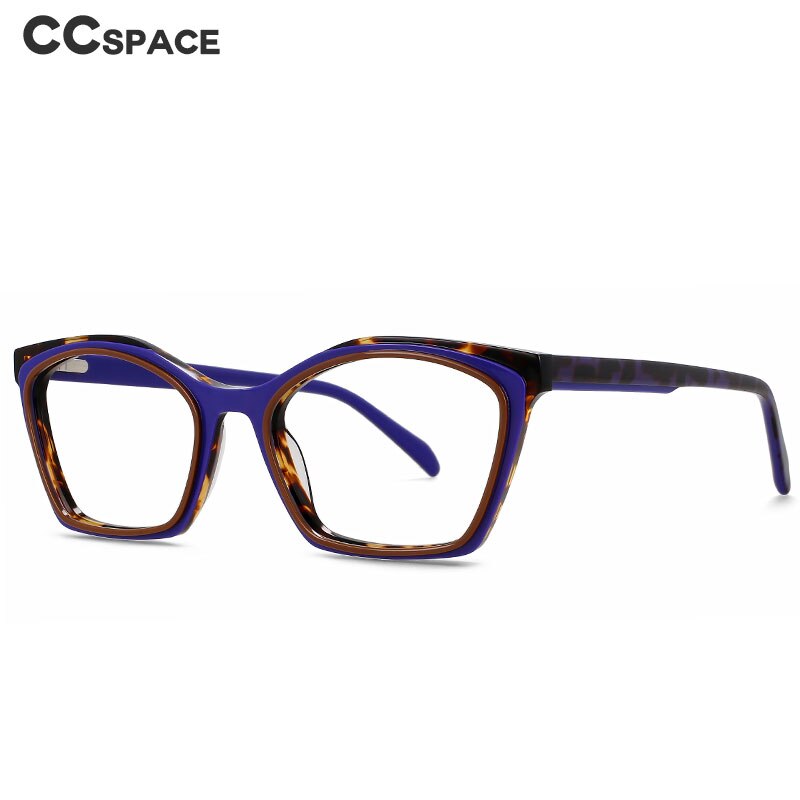 CCspace Women's Full Rim Square Acetate Eyeglasses 56469 Full Rim CCspace