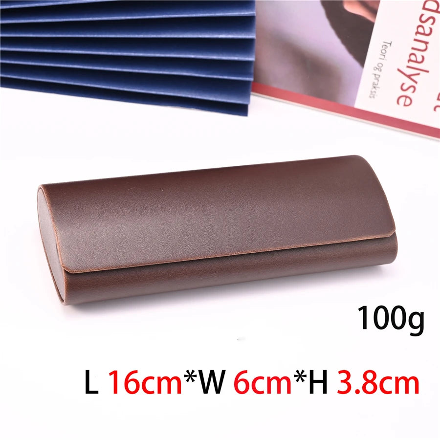 Cubojue Unisex Brown PU Leather Eyeglass Case Assorted Designs 1638 Case Cubojue Case