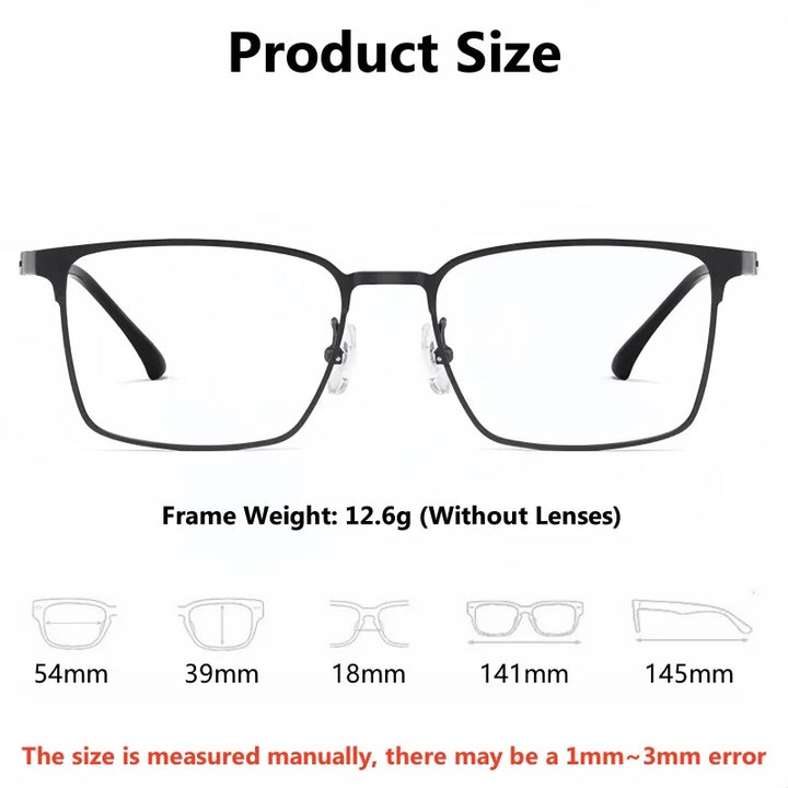 Yimaruili Unisex Full Rim Square Titanium Eyeglasses 70239