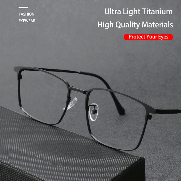Kocolior Unisex Full Rim Big Square Titanium Eyeglasses 3010 Full Rim Kocolior