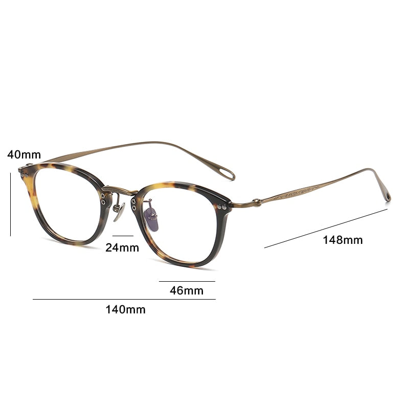 Gatenac Unisex Full Rim Square Titanium Acetate Eyeglasses Gxyj1091 Full Rim Gatenac