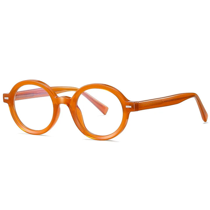 Kocolior Unisex Full Rim Oval Acetate Hyperopic Reading Glasses 2092 Reading Glasses Kocolior Orange 0 