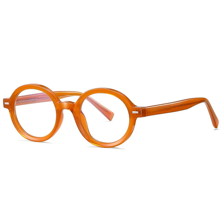 Kocolior Unisex Full Rim Oval Acetate Hyperopic Reading Glasses 2092 Reading Glasses Kocolior Orange 0