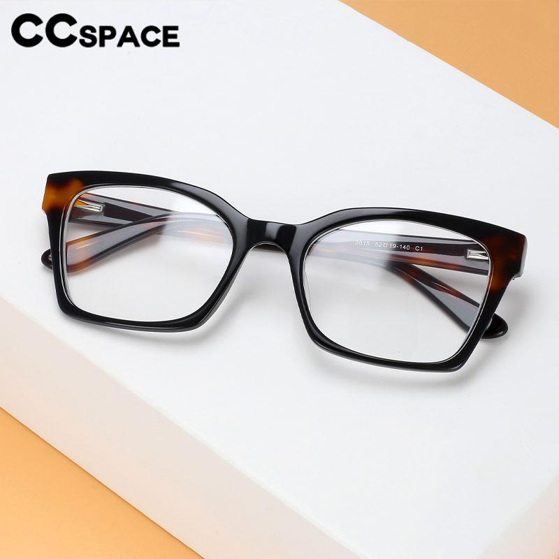 CCspace Unisex Full Rim Square Cat Eye Acetate Fiber Eyeglasses 56554 Full Rim CCspace